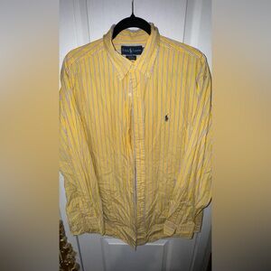 Yellow Striped Button-Up Shirt